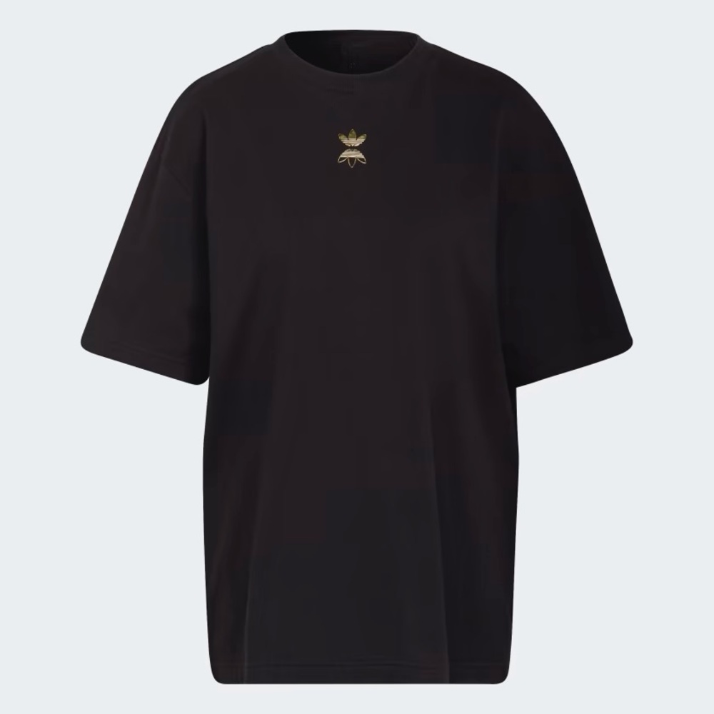 Adidas women’s Tshirt, black tee with gold accent and back has a zipper